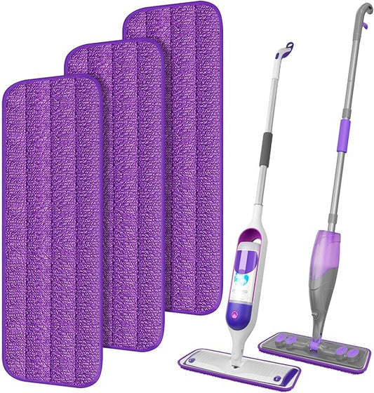Reusable Mop Pads for Swiffer PowerMop - 3 Pack Wet Dry Microfiber Pad Refills for Floor Cleaning - Washable Mopping Replacement for Home Kichen - Sweeping Cloths for 13"-15" Spray Mop