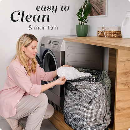 Handy Laundry Mesh XL Laundry Bag - Durable, Machine Washable with Secure Drawstring Closure - Perfect for College Dorms, Laundromats, Apartments (Black, Large 24" x 36")