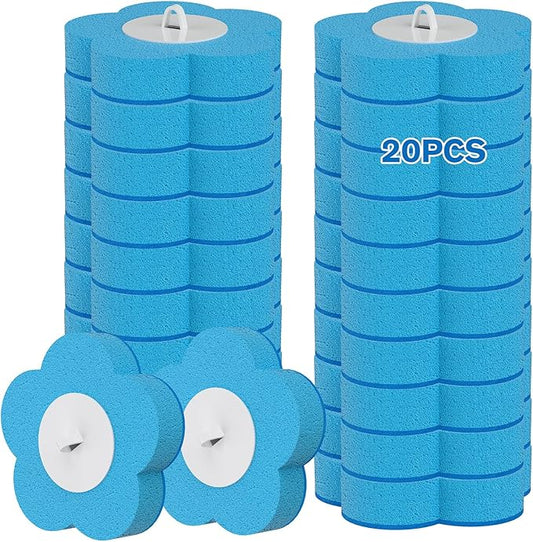 Disposable Toilet Brush Refills 20PCS Only for TUUAQ- Toilet Bowl Cleaner Head for Toilet Brush, Toilet Cleaning Supplies, 20PCS Brush Refills for Bathroom Deep Cleaning (20, Blue)