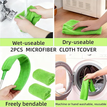 Retractable Gap Dust Cleaner Under Appliance Cleaning Tool, GMLRKY Flat Duster for Under Refrigerator Fridge Stove Couch Bed, Skinny Thin Duster for Tight Spaces (Green)