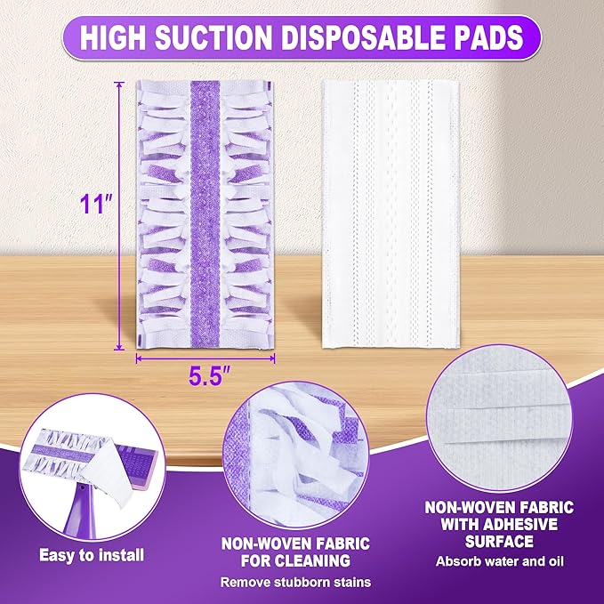8 Count Mopping Pads Refills Compatible with Swiffer WetJet, Disposable Multi Surface Floor Cleaning Spray Mop Refill Pads, Multi-Layer Wet Dry Use for Hardwood Floor