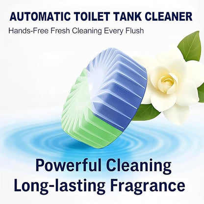 Automatic Toilet Bowl Cleaner Tablets, 10 Pack Long-Lasting Toilet Tank Cleaner for Bathroom, Blue Water Freshener, Prevents Stains & Odor, Safe for All Toilets - 10 Pack (Green+Blue)