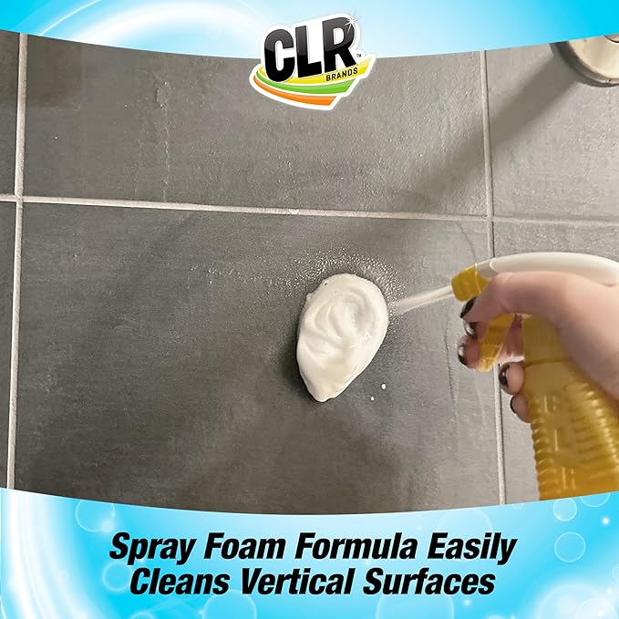 CLR Brilliant Bath Foaming Action Bathroom Cleaner Spray - For Use on Toilets, Baths, Showers, Sinks, Glass, Stainless Steel - Lavender Scent, 26 Ounce Bottle (Pack of 6)