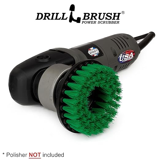 Construction Tools - Medium Scrub Brush - Threaded - 5/16 x 24 - fits Electric - Cordless - Air Pneumatic - Variable Speed - Dual Action - Orbital - Rotary - Buffer - Polisher – Machine
