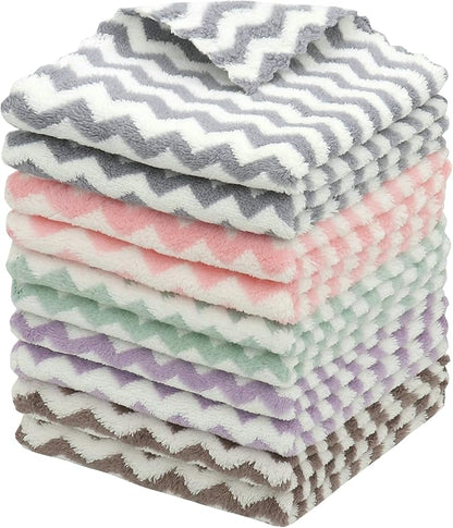 Microfiber Cleaning Cloth Lint Free Cleaning Rags, 10 Pack Fast Drying Dish Rags for Cleaning, Super Absorbent Kitchen Dish Cloths for Wash Dishes,12 in x 12 in, Mix Color