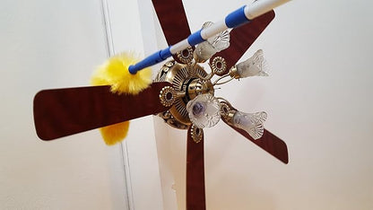 High Ceiling Cobweb Duster and Pole | Ceiling Fan Cleaner Extendable Duster | Nylon Telescoping Long Handle Extension Duster For Cleaning Spider Webs | Lightweight, 3-Stage Aluminum Pole