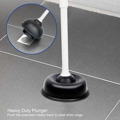 CELOX Toilet Brush and Plunger Set, Toilet Bowl Brush and Holder, Toilet Brush and Holder Set, Bright-White