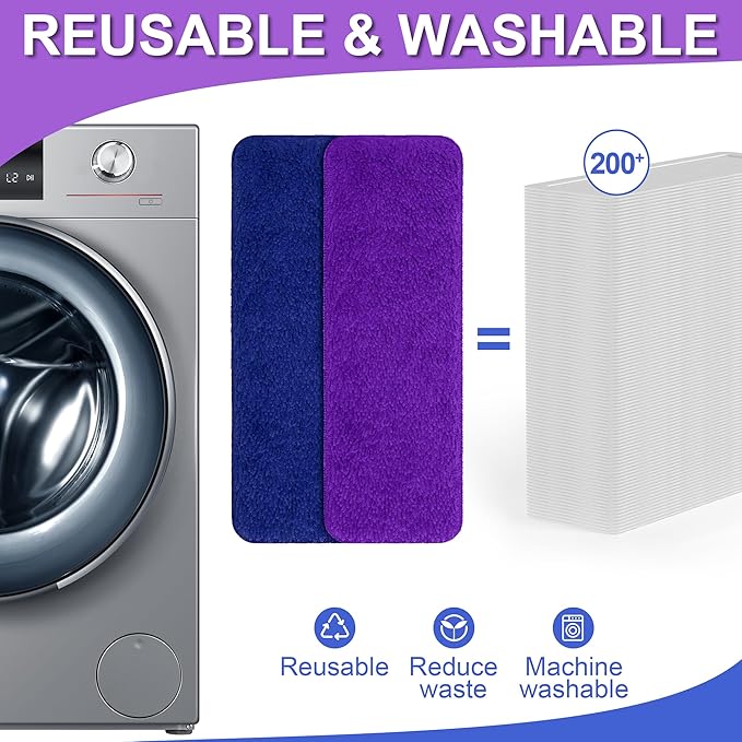 Aifacay Reusable Mop Pads Compatible with Swiffer PowerMop,Power Mop Pad Refill Pads Washable 15.3 * 5.1 Inch, Microfiber Replacement Pad for Multi-Surface Floor Cleaning 6 Pack