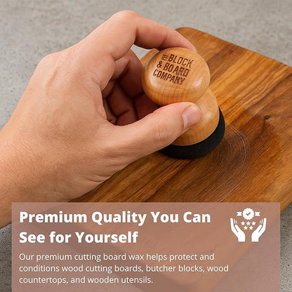 Specialist Cutting Board Wax by the Block & Board Company | Food Grade Finishing Wax for Wood, & Butcher Block, Countertop and Utensils | Preserves Wood | Food Grade Cleaning Solution | 8.5oz/250ml