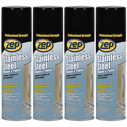 Zep Stainless Steel Cleaner & Polish - 16 oz (Pack of 1) - 1048844 - Removes fingerprints, smudges, dirt and dust