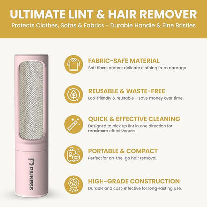 Pet Hair Remover Roller – Reusable Lint Roller for Cat & Dog Hair on Furniture, Couch, Carpet, Car & Bedding – Portable, Eco-Friendly