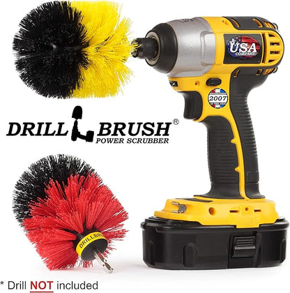 Spin Brush Cleaning Kit - Drill Brush - Concrete, Brick, Fireplace, Stone - Bird Bath - Garden Statuary - Bathroom Accessories - Soap Scum, Hard Water, Mineral, Calcium, Rust Stains and Discoloration