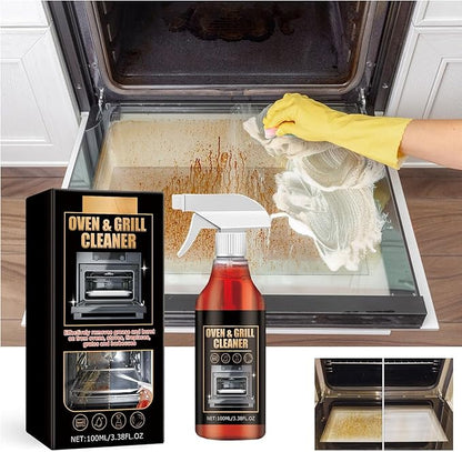 Powerful Oven & Grill Cleaner Spray,Household Outdoor Oven And Grill Cleaner Heavy Duty,Grease/Carbon/Odor Remover,No Harsh Scrubbing,Multi-Surface Safe (3)