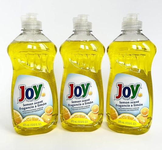 Joy Non-Ultra Dish Liquid 12.6Oz Lemon Scent (Package May Vary) Pack of 3
