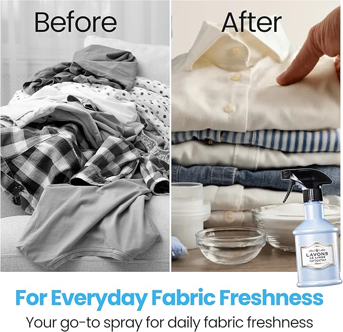 LAVONS Fabric Spray Freshener for Carpet Fresh, Pet Safe Linen Spray for Bedding, Organic Fabric Refresher Spray for Home & Offices, Natural Carpet Freshener from Japan, 12.5 Fl Oz BLOOMING BLUE