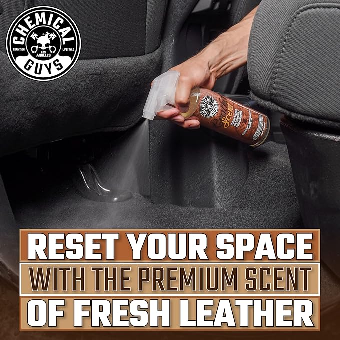 Chemical Guys AIR_300 New Car Scent and Leather Scent Combo Pack, Great for Cars, Trucks, SUVs, RVs & More, 16 fl oz (2 Items)