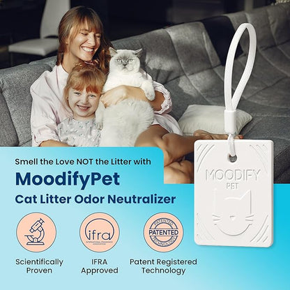 MoodifyPet Cat Litter Odor Eliminator | 30-Day Non-Toxic, Fragrance-Free Pet Odor Absorber | Safe for Cats, Kids & Homes | Advanced Tech Neutralizes Odors Naturally