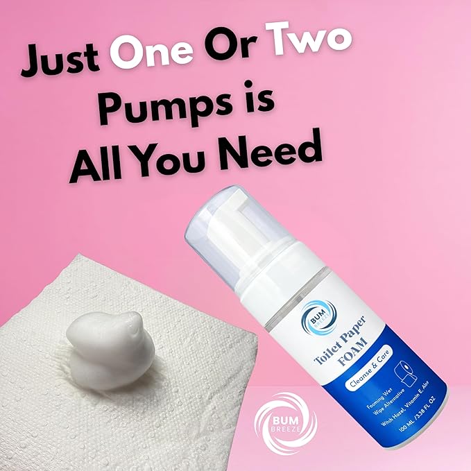 Toilet Paper Foam – 3.4oz (100ml) – A Cleaner Way to Wipe – Wet Wipe Alternative & Flush Safe – Toilet Paper Gel, Spray, or Lotion Substitute for Wiping