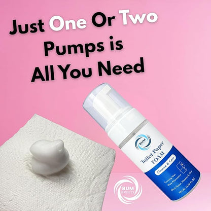 Toilet Paper Foam – 3.4oz (100ml) – A Cleaner Way to Wipe – Wet Wipe Alternative & Flush Safe – Toilet Paper Gel, Spray, or Lotion Substitute for Wiping