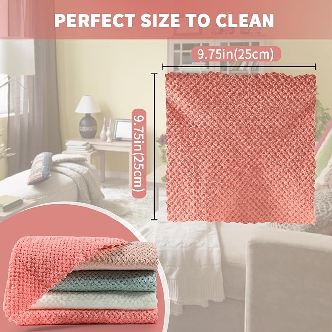 MAVGV Microfiber Cleaning Cloths, Pack of 60, Highly Absorbent Cleaning Supplies, Lint Free Cloths for Multiple-use, Powerful Dust Removal Cleaning Rags for House, Kitchen, Car Care 25 x 25 cm