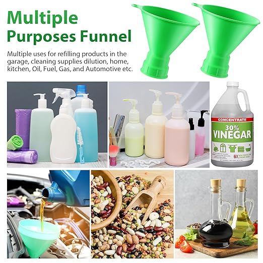 Threaded Funnel Easy Fill Funnel, Twist On Empty Spray Bottle Refill Adapter Fit for Various Size Bottles Home, Car Detailing Cleaning Supply, 30% Vinegar, Kitchen, Bath, Essential Oils(24mm+28mm)