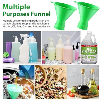 Threaded Funnel Easy Fill Funnel, Twist On Empty Spray Bottle Refill Adapter Fit for Various Size Bottles Home, Car Detailing Cleaning Supply, 30% Vinegar, Kitchen, Bath, Essential Oils(24mm+28mm)
