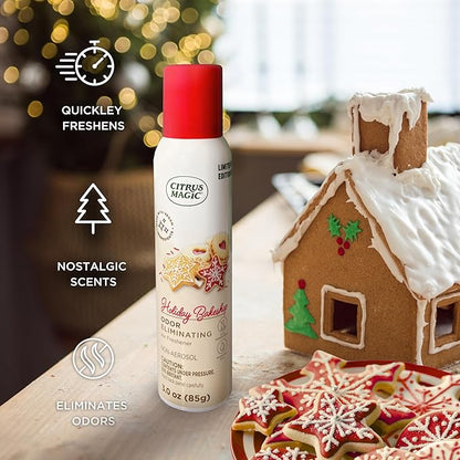 Citrus Magic Holiday Odor Eliminating Air Freshener Spray, Holiday Bakeshop, 3-Ounce, Pack of 3