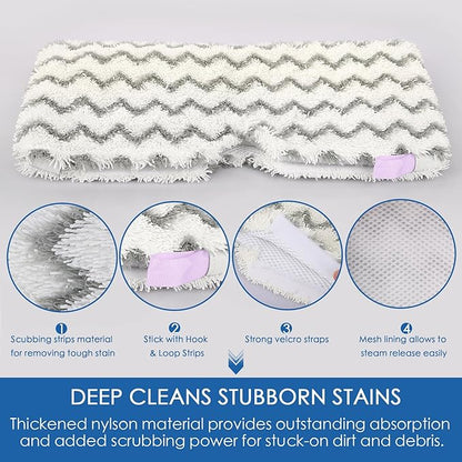 Upgraded Scrub Steam Mop Pad for Shark Steam Pocket Mop S3501 S3601 S2901 S2902 S3550 S3801 S3901 SE450 S3601D S3901D, Steam Mop Replacement Pads for All Hard Floors, 3 Pack
