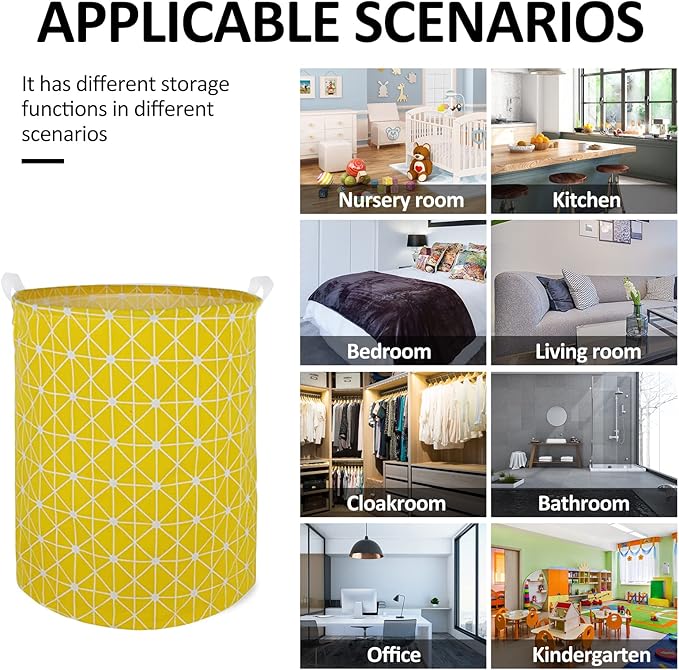 Collapsible Laundry Basket in Bedroom Waterproof Laundry Hamper in Bathroom Large Laundry Bag in College Dormitory Cloakroom Livingroom Nursery Organizer Toy Bin