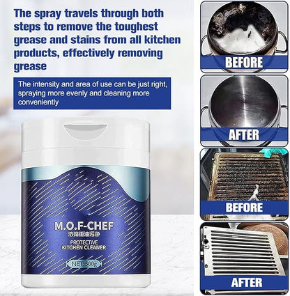 M.O.F-CHEF Protective Kitchen Cleaner, Mof Chef Cleaner Powder, Heavy Kitchen Duty Degreaser, Kitchen Oil Pollution Cleaning Powder, Mof Chef Cleaner Powder Kitchen (500g)