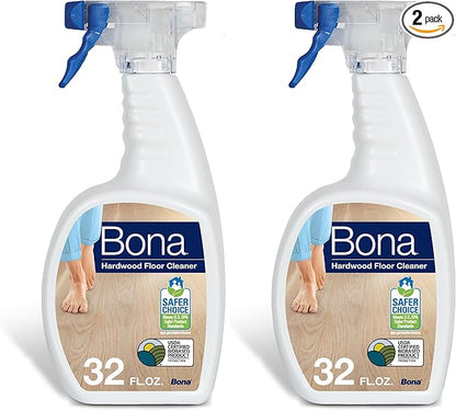 Bona Hardwood Floor Cleaner Spray - 32 fl oz - Unscented - Residue-Free Household Floor Cleaning Solution for Wood Floors (Pack of 2)