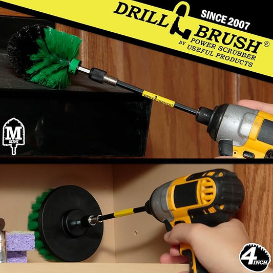Drill Brush Kitchen Accessories - Kitchen Cleaning Extension Kit - Kitchen Sink Hard Water Remover - Kitchen Cleaning Supplies - Oven Scrubber Brush Set - Countertop Cleaning Brush - Household Brush