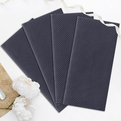 Kitinjoy 100% Cotton Waffle Weave Kitchen Towels (20 X 28 Inches, Dark Grey), 4-Pack Super Soft and Absorbent Dish Towel for Drying Dishes