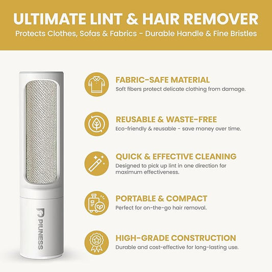 Pet Hair Remover Roller – Reusable Lint Roller for Cat & Dog Hair on Furniture, Couch, Carpet, Car & Bedding – Portable, Eco-Friendly