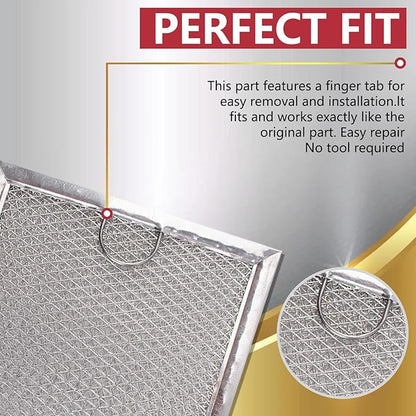 Microwave oven Grease Filter for G.EWB06X10309 WB06X10359 L.G 5230W1A012B Vent Replacement Filter 5 X 7-5/8 X 3/32 In (Pack 2)