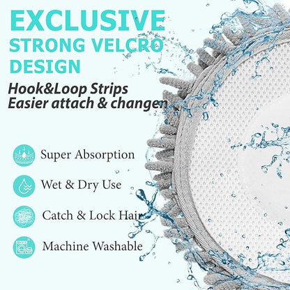 Frescares S7001 Upgraded Steam&Scrub Mop Pads Kit for Shrak,S8201 S8001 S7000 S7201 S7000AMZ S7005 S7020 S7001C All-in-One Hard Floor Steam Mop (2Green2White2Grey)
