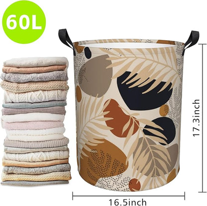 Laundry Basket Boho Abstract Geometric Laundry Hamper Large Laundry Basket Storage Basket Tote Bag Collapsible Organizer Basket for Bathroom,Laundry,Bedroom 17.3 x16.5 Inch