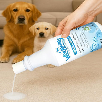 Wee Away Pet Urine Stain & Odor Remover – Natural Enzymatic Cleaner for Puppy Potty Training, Dog Pee – Eliminates Odors at the Source – Unscented, 32 fl oz