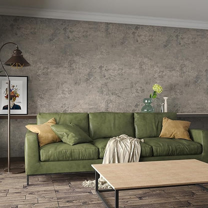 3yecao 24"×591" Large Size Extra Thick Brown Grey Concrete Wallpaper Peel and Stick Waterproof Brown Gray Concrete Contact Paper Vinyl 3D Industrial Grey Cement Sticker for Bedroom Basement Gym Walls