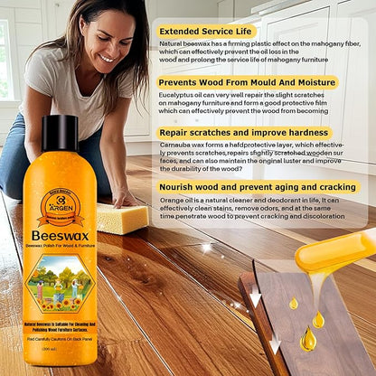 CARGEN Beeswax Furniture Wood Polish - Wood Seasoning Beeswax Oil for Wood Natural Wood Polish and Conditioner Restore A Finish 300ML.