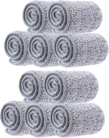 10 Pack 13 * 4.9" Generic Mop Pads Mop Head Refill Washable Wet/Dry Mops Flat Compatible with Most 11-13" Hook and Loop (Velcro) Flat Mops.System Floor Care System (10 Pack 13 * 4.9")