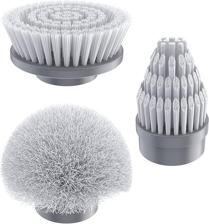 Replacement Brush Heads Set of 3 for GENIANI Electric Spin Scrubber, Scrub Brush for Cleaning Bathroom, Tile, Floor, Tub, and Shower (White)