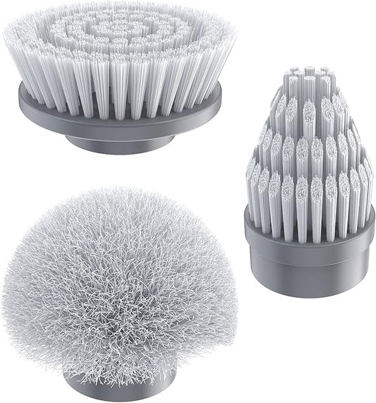 Replacement Brush Heads Set of 3 for GENIANI Electric Spin Scrubber, Scrub Brush for Cleaning Bathroom, Tile, Floor, Tub, and Shower (White)