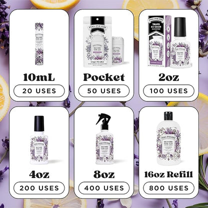 Poo-Pourri Before-You-Go Toilet Spray Refill, Lavender Vanilla,16 Fl Oz, Up to 800 Uses, Bathroom Odor Deodorizer with Essential Oils for Home or Work, Lavender, Vanilla and Citrus Scent
