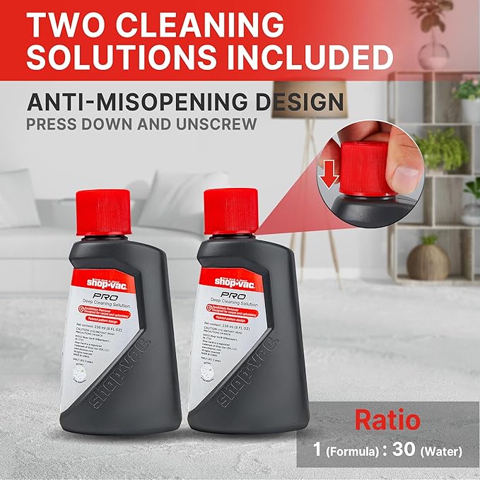 Shop-Vac Portable Carpet and Upholstery Cleaner Machine, Powerful Spot Cleaner for Pet Stains, Sofa, Rug, Mattress, Curtain and Car Seats, Lightweight with Two Cleaner Solutions