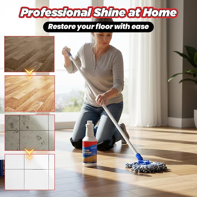 Floor Restore for Wood Floors: Floor Clean Restorer & Polish for Tile, Shine Wood, Laminate, Vinyl, Bamboo - Quick-Drying Flooring Protection Agent (5, 150 ml)