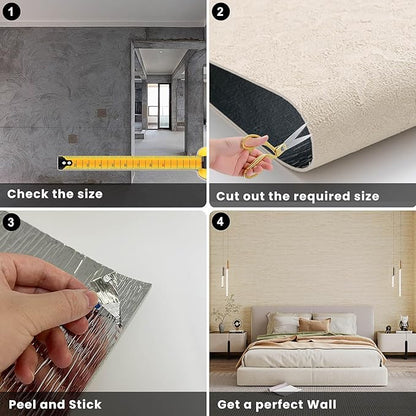 3D Wall Panels Peel and Stick – 2pc X 23.82"x110" PVC Faux Travertine Texture, Self Adhesive Waterproof Wall Covering, DIY Accent Wall, Sofa Background Backsplash & Modern Home Decor, Covers 36 sq.ft