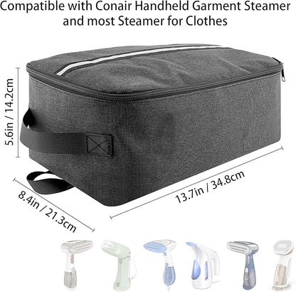 Outdoor Portable Steamer Storage Bag Compatible with Conair Hand-held Clothes Steamer, Heavy Fabric Bag with Wrist, Dark Grey (Bag Only)