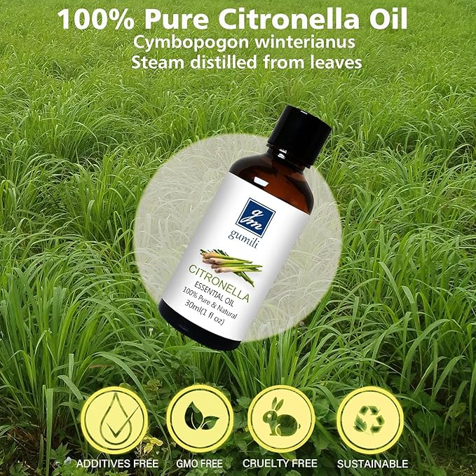GM Gumili Citronella Essental Oil for Diffuser Aromatherapy - 1 Oz/30ml
