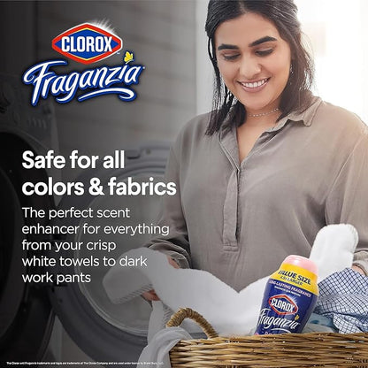 Clorox Fraganzia Laundry Scent Booster Crystals, In-Wash Fragrance Beads for Fresh-Smelling Clothes & Linens, Safe for All Fabrics & Colors, Easy-Pour Bottle, Rose Scent, 70 Oz - 6 Pack